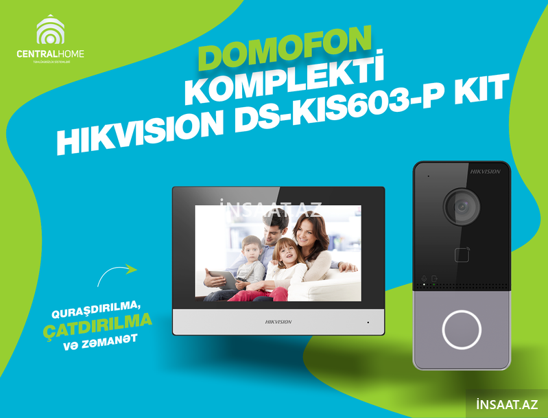 Domofon komplekti Hikvision Ds-kis603-p kit Domofon komplekti Hikvision Ds-kis603-p kit