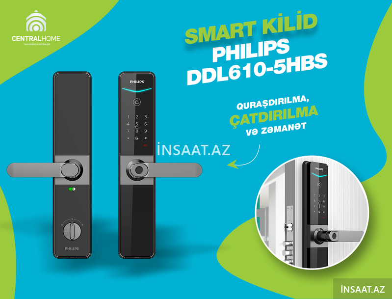 Smart (ağıllı) qapı kilidləri Philips Ddl610-5hbs Smart (ağıllı) qapı kilidləri Philips Ddl610-5hbs