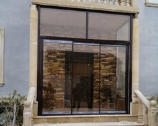 Alüminium Giriş qapısı Yeni, Zəmanətli, Pulsuz quraşdırma