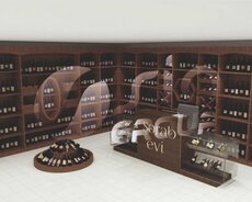 Şərab evi vitrin mebeli sifarişi