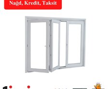 Təkli Plastik pəncərə 115x195 sm, Yeni, Ödənişli quraşdırma