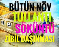 Qum atcep çınqıl və tullantıların daşınması