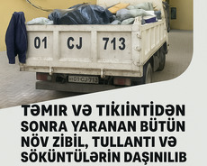Qum,otsep,şeben satişi və bütün növ tullantıların atılması