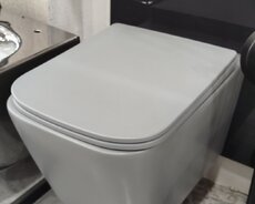 Asma tipli tualet qabı – müasir dizayn, kvadrat-yuvarlaq formalar. Mat