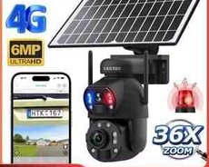 4G Sim kartlı Solar 360 FHD kamera 12MP, 4K+64GB