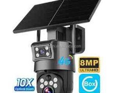 4G Sim kartlı Solar 360 FHD kamera 8MP, 4K+64GB