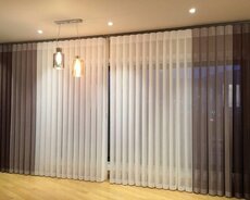 Dikey tül pərdə modelleri