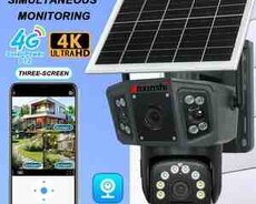 4G Sim kartlı Solar 360 FHD kamera 12MP, 4K+64GB