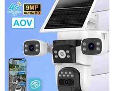 4G Sim kartlı Solar 360 FHD kamera 12MP, 4K+64GB