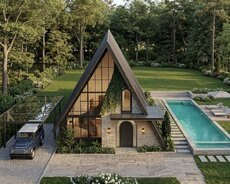 A-frame ev tikintisi