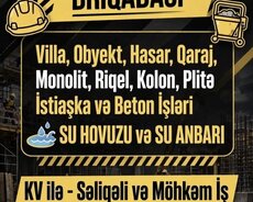 Qəlibçi Briqadası-villa və Bütün beton işləri