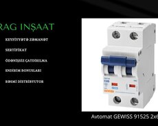 Gewiss maqnitotermik – Rb60 1p+n C 6a 2 modullu avtomat